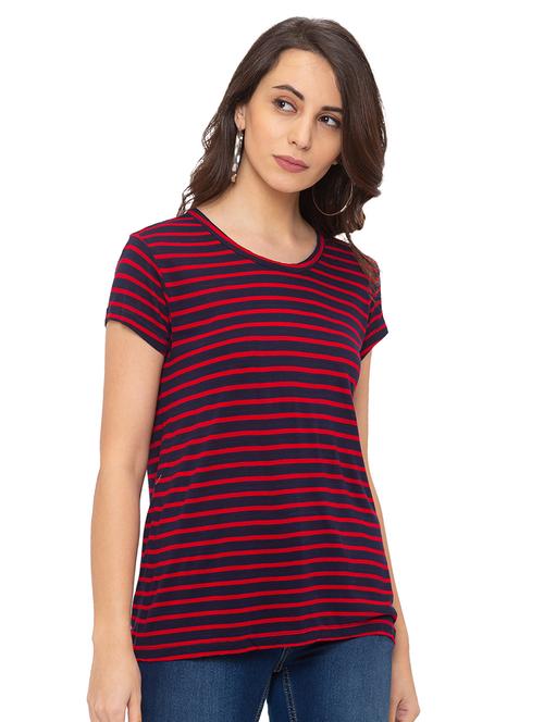 round neck straiped tee - 17208770 - Very Small Image - 1