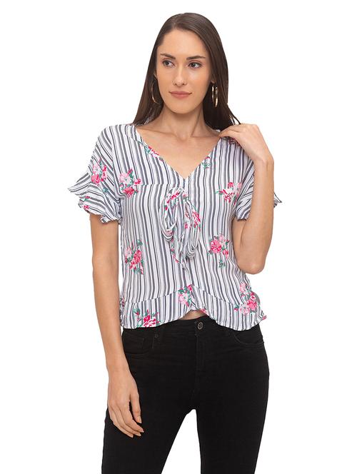 tie knot striped top - 17208867 - Very Small Image - 1