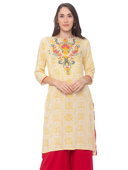 floral high-low kurta - 17208922 - Very Small Image - 1