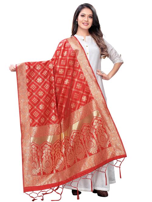 self design banarasi dupatta - 17209300 - Very Small Image - 1