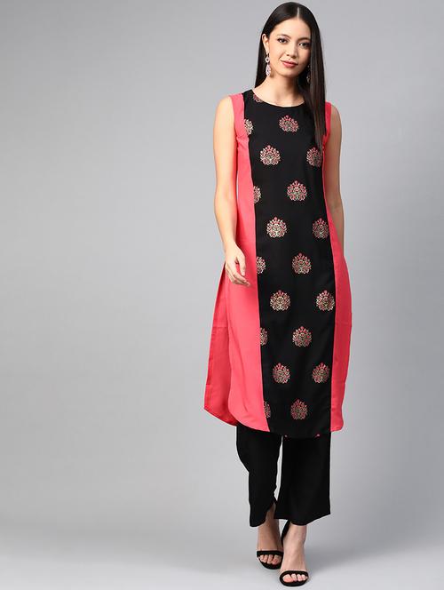 foil print kurta palazzo set - 17209338 - Very Small Image - 1