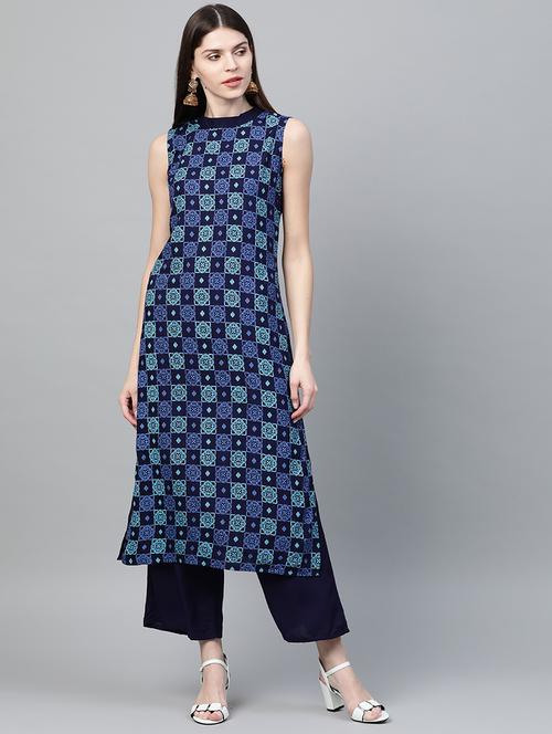 checkered kurta palazzo set - 17209364 - Very Small Image - 1