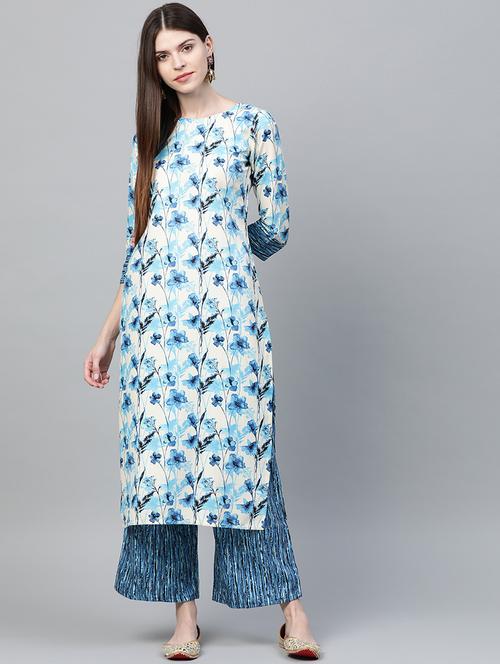 floral kurta palazzo set - 17209382 - Very Small Image - 1