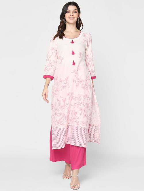 floral straight kurta - 17210383 - Very Small Image - 1