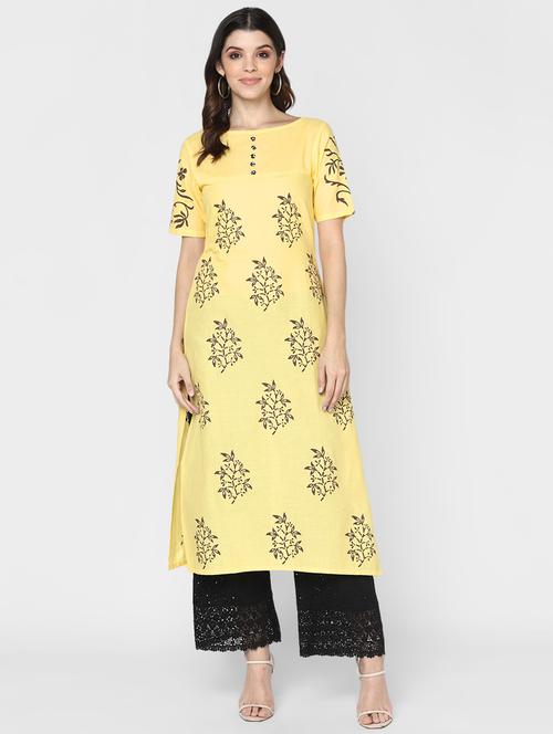 floral straight kurta - 17210384 - Very Small Image - 1