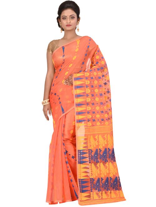 women's self design orange colored saree - 17210440 - Very Small Image - 1