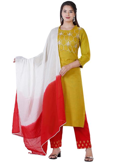 yoke embroidered kurta pant set - 17210544 - Very Small Image - 1