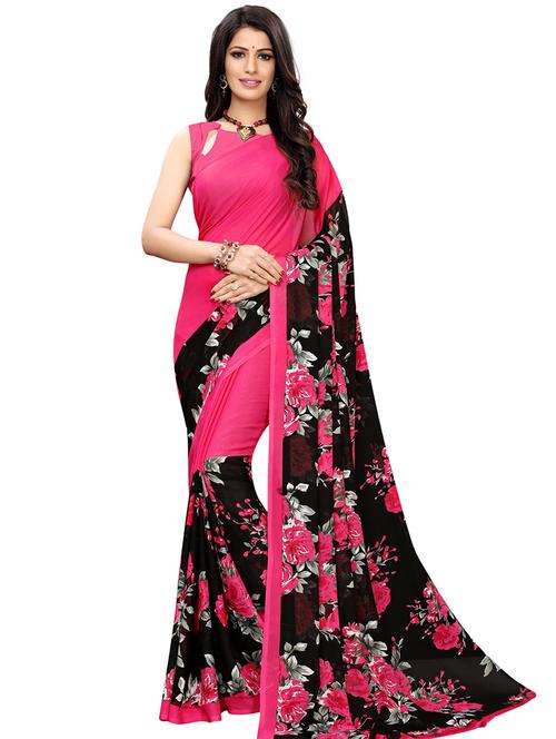 floral half & half saree with blouse - 17210769 - Very Small Image - 1