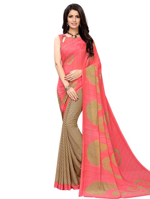 floral printed saree with blouse - 17210770 - Very Small Image - 1