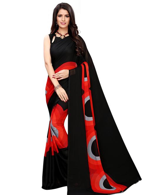 geometrical printed saree with blouse - 17210773 - Very Small Image - 1