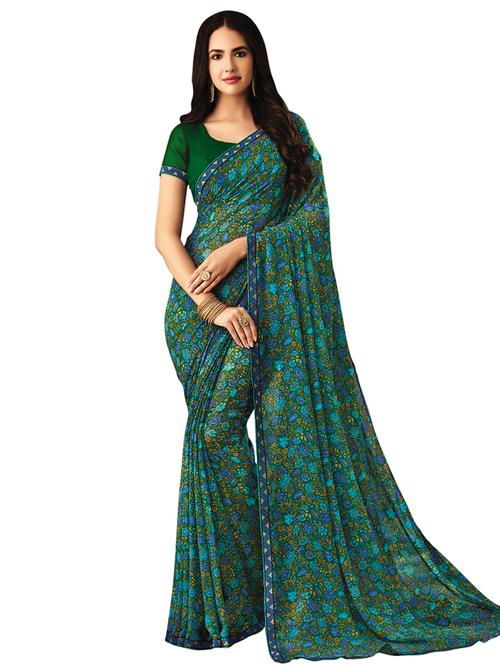 floral printed saree - 17210796 - Very Small Image - 1