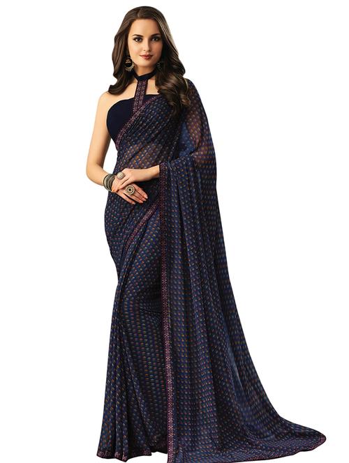 floral printed saree with blouse - 17210803 - Very Small Image - 1