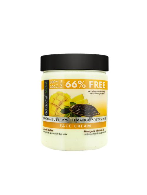 go glow by berina cocoa butter with mango & vitamin e face cream, 500ml - 17210876 - Very Small Image - 1