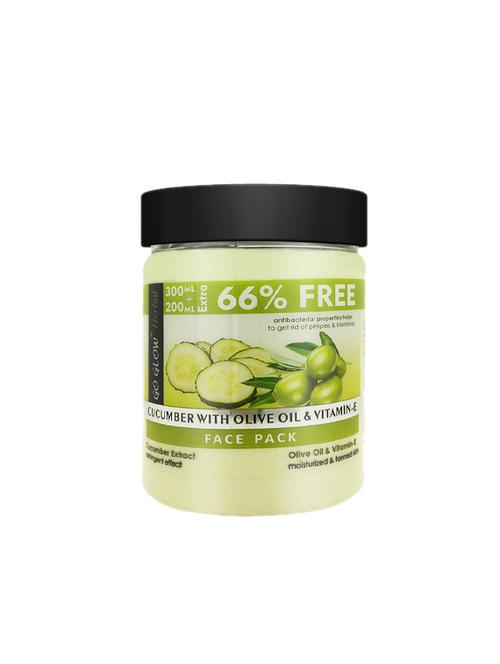 go glow by berina cucumber with olive oil & vitamin e face pack, 500ml - 17210879 - Very Small Image - 1