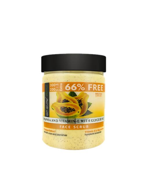 go glow by berina papaya & vitamin e with glycerine face scrub, 500ml - 17210892 - Very Small Image - 1