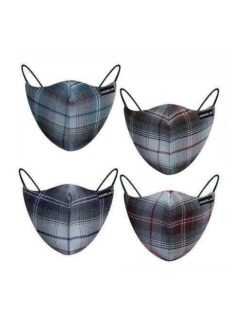 multi colored cotton printed women mask (pack of 4) - 17211076 - Very Small Image - 1