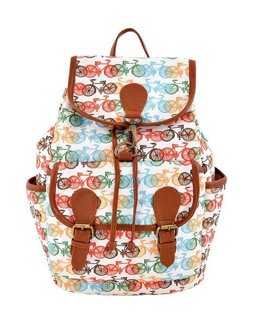 multi colored canvas regular backpack - 17212476 - Very Small Image - 1