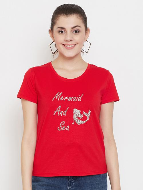 round neck printed tee - 17212642 - Very Small Image - 1
