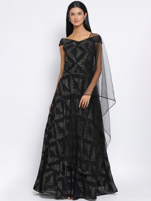 embellished net cocktail gown - 17213058 - Very Small Image - 1