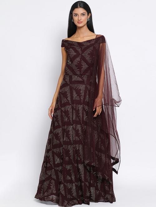 embellished net cocktail gown - 17213059 - Very Small Image - 1