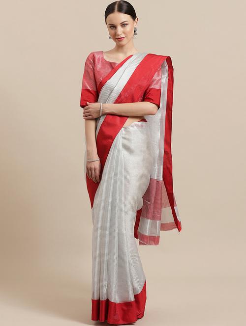 checkered bordered saree - 17215775 - Very Small Image - 1