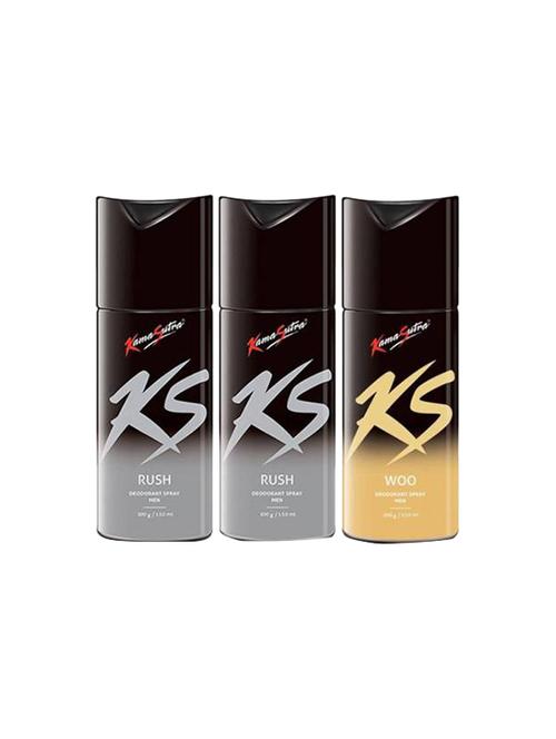 ks rush and woo deodorant spray - for men (450 ml, pack of 3) - 17215968 - Very Small Image - 1