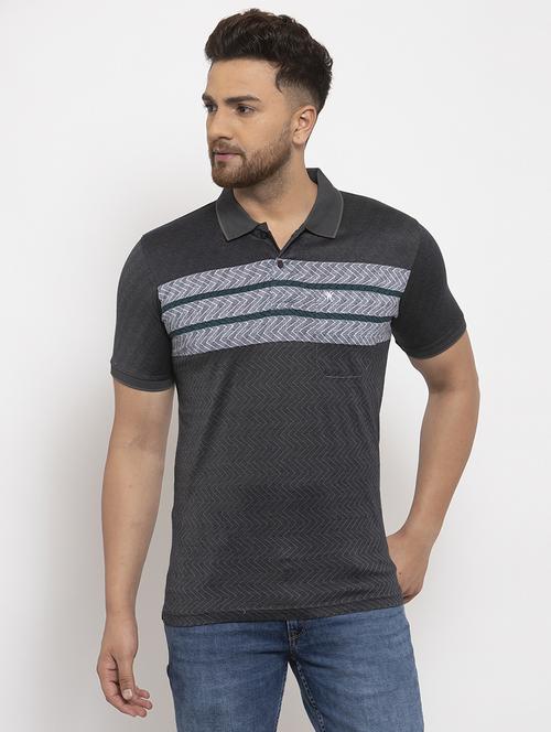 grey printed polo t-shirt - 17216278 - Very Small Image - 1