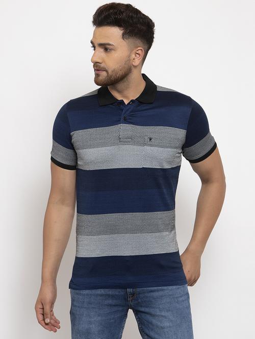 blue striped polo t-shirt - 17216279 - Very Small Image - 1