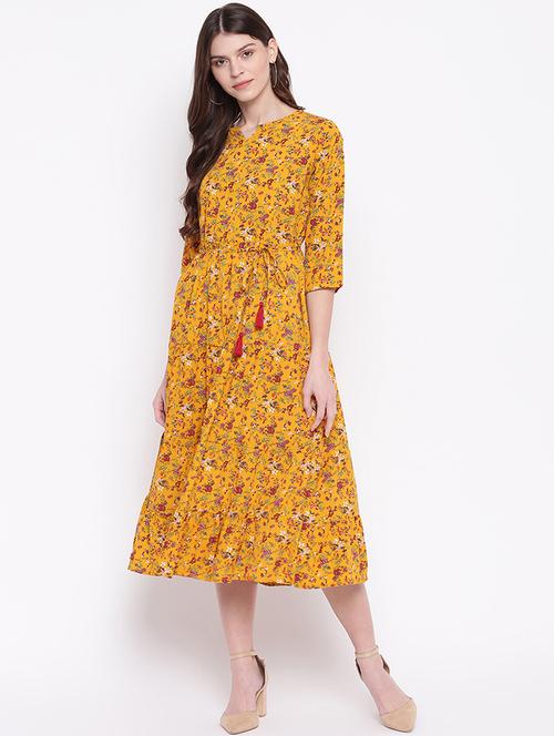yellow polyester dress - 17216327 - Very Small Image - 1