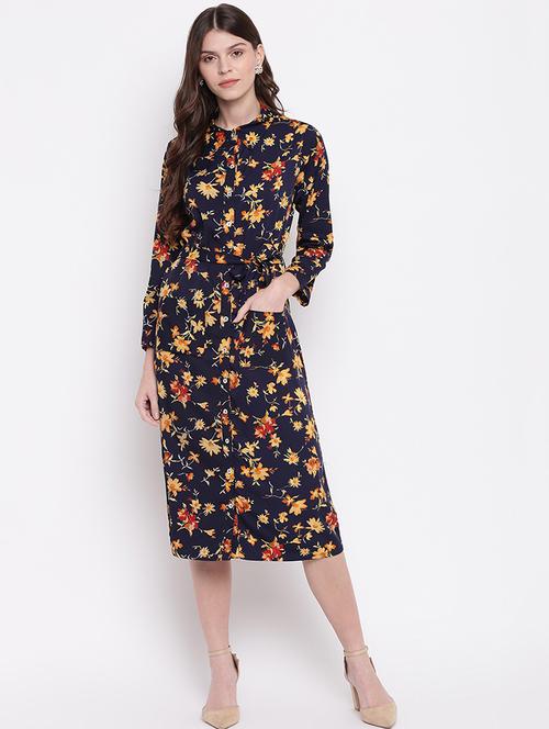 tie front floral dress - 17216330 - Very Small Image - 1