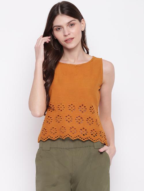 schiffli crop top - 17216336 - Very Small Image - 1