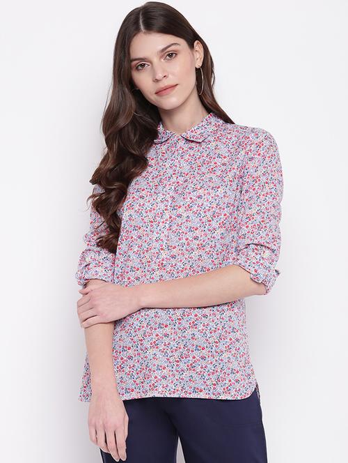 ditsy floral long shirt - 17216347 - Very Small Image - 1