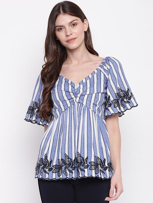 women's peplum v neck top - 17216382 - Very Small Image - 1