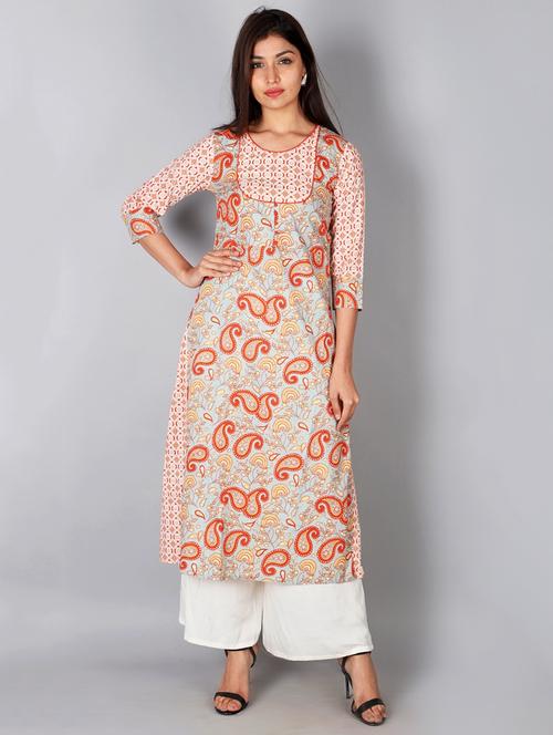 paisley a-line kurta - 17216406 - Very Small Image - 1