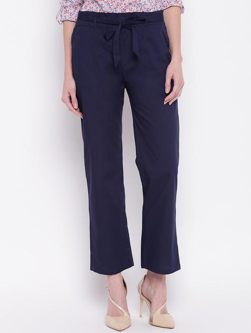 women solid high rise bootcut trouser - 17216433 - Very Small Image - 1