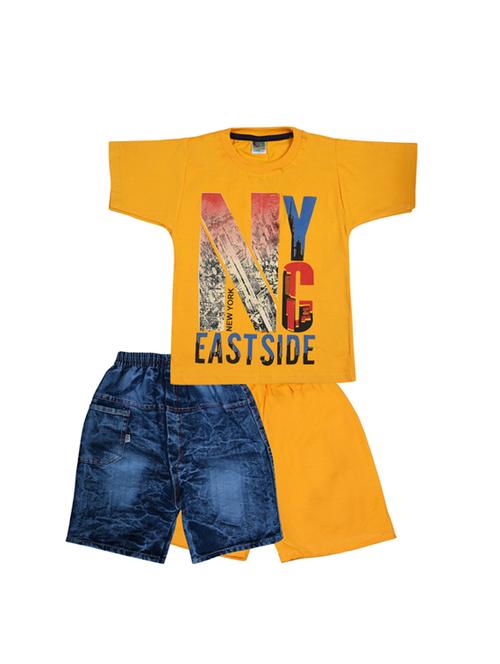 yellow cotton shorts set twin sets & dungree - 17216794 - Very Small Image - 1