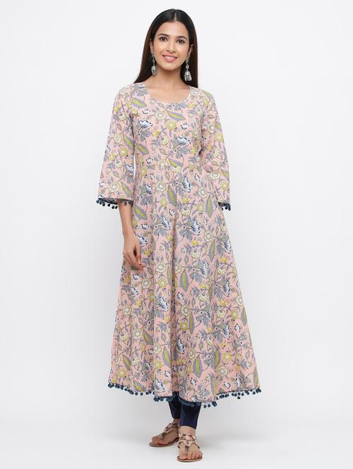 floral print flared kurta - 17216932 - Very Small Image - 1