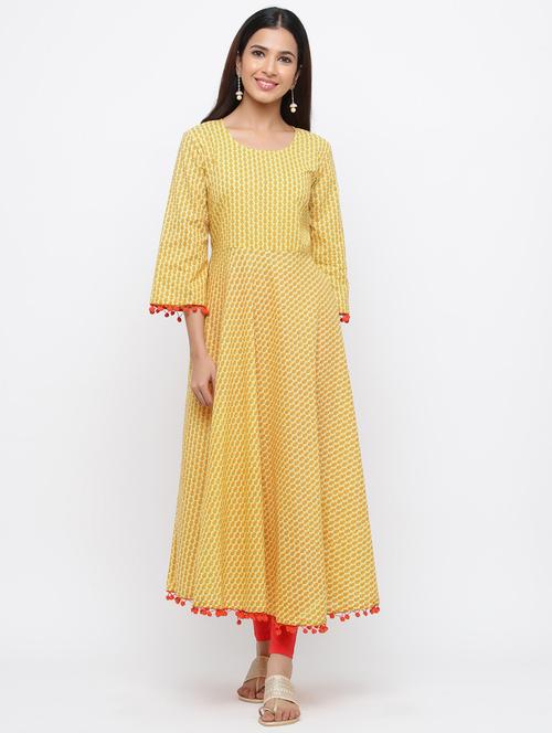 floral print flared kurta - 17216933 - Very Small Image - 1