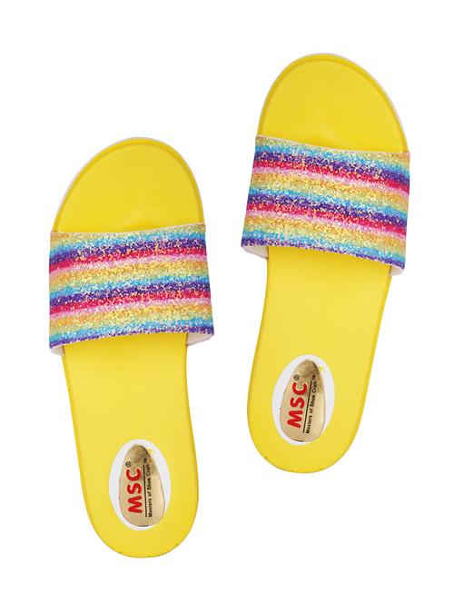 yellow synthetic slides flip flops - 17219166 - Very Small Image - 1