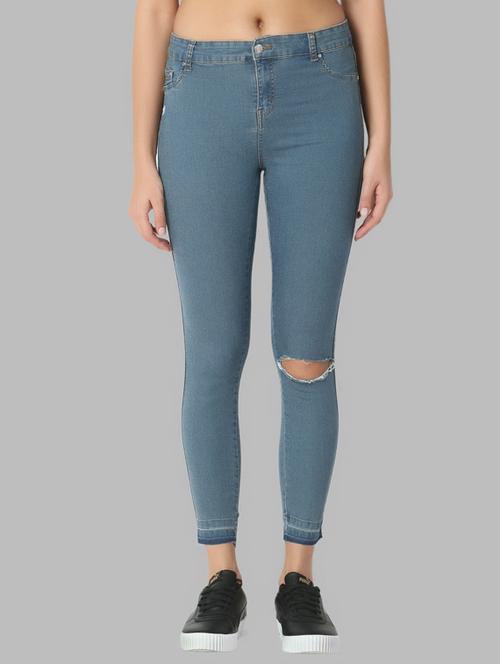 knee slit skinny fit jeans - 17219295 - Very Small Image - 1