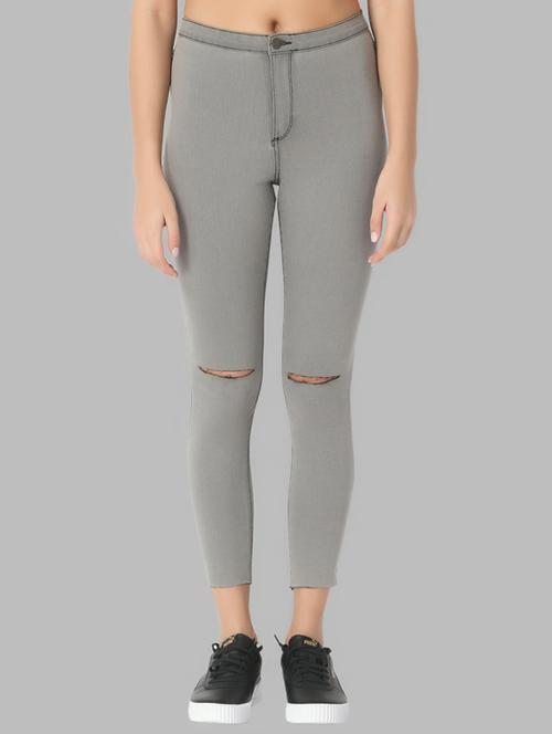 knee slit mid rise jeans - 17219297 - Very Small Image - 1