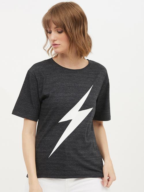 women's front print round neck t-shirt - 17221661 - Very Small Image - 1