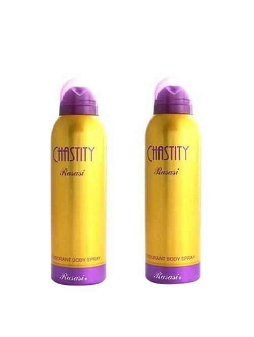 rasasi chastity deodorant body spray deodorant spray - for women (200 ml, pack of 2) - 17225439 - Very Small Image - 1