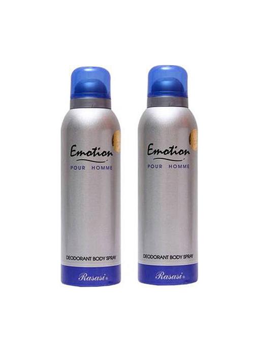 rasasi emotion silver men body spray - for men deodorant spray - for men (400 ml, pack of 2) - 17225452 - Very Small Image - 1