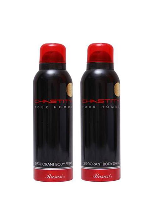 rasasi 2 chastity men deodorant spray - for men (400 ml, pack of 2) - 17225471 - Very Small Image - 1