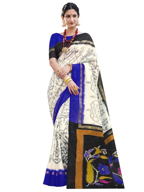 ikat printed saree with blouse - 17225601 - Very Small Image - 1