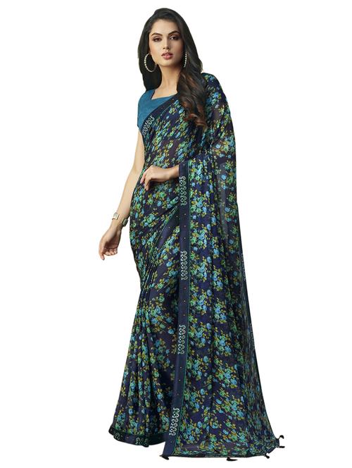 floral printed saree - 17225652 - Very Small Image - 1
