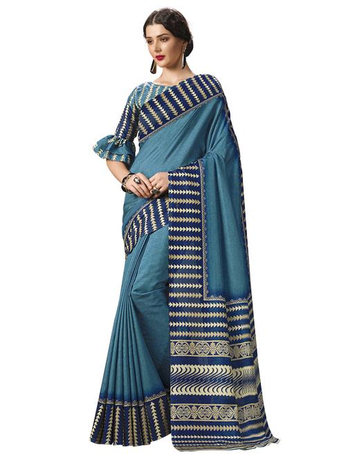 bordered printed saree - 17225694 - Very Small Image - 1