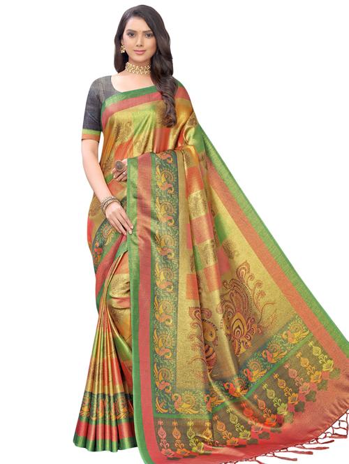 conversational printed saree with blouse - 17225699 - Very Small Image - 1