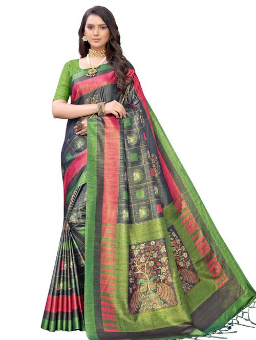conversational printed saree with blouse - 17225701 - Very Small Image - 1